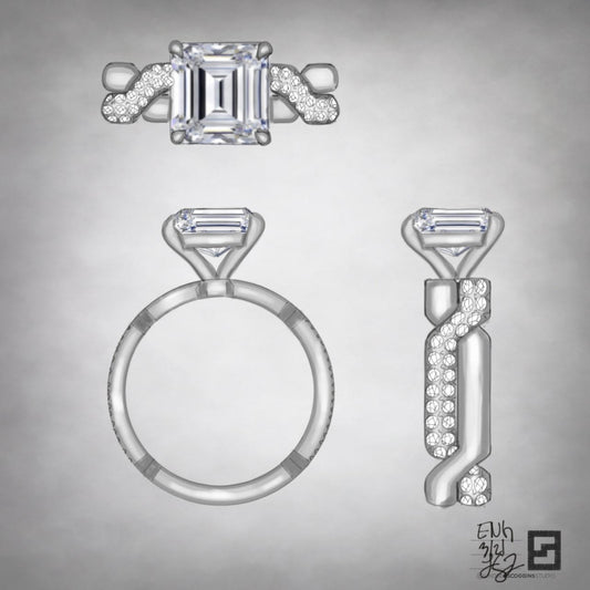 ASSCHER CUT SCULPTURAL SOLITAIRE