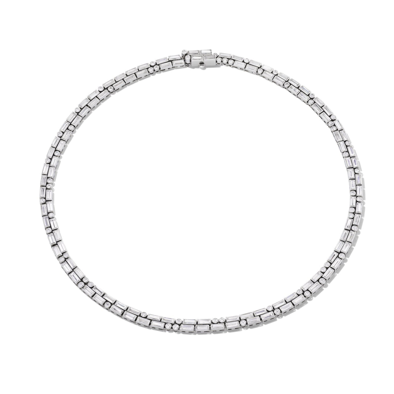 ROUND AND BAGUETTE DIAMOND NECKLACE