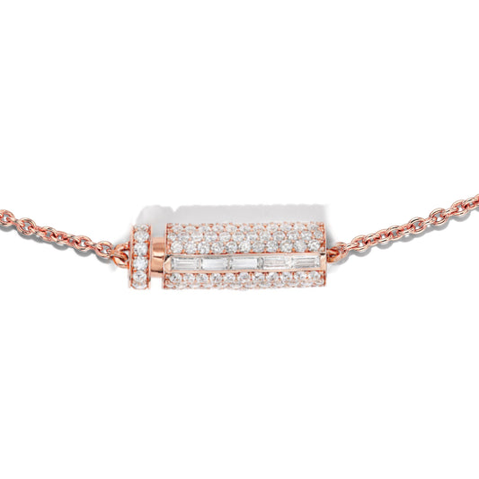 PAVÉ AND BAGUETTE DIAMOND VIAL NECKLACE