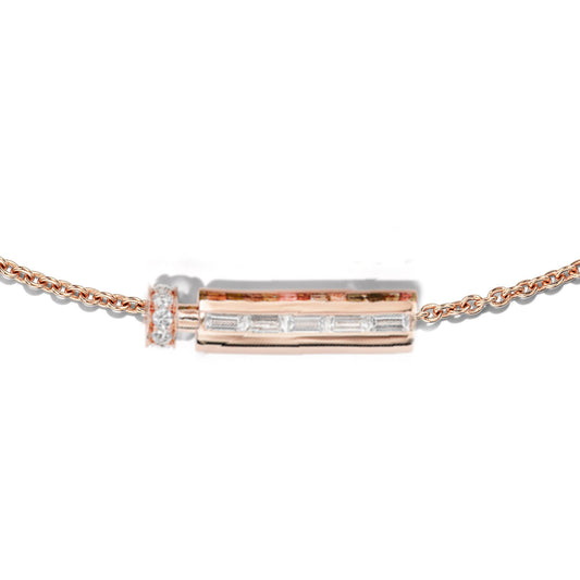5MM BAGUETTE DIAMOND VIAL NECKLACE