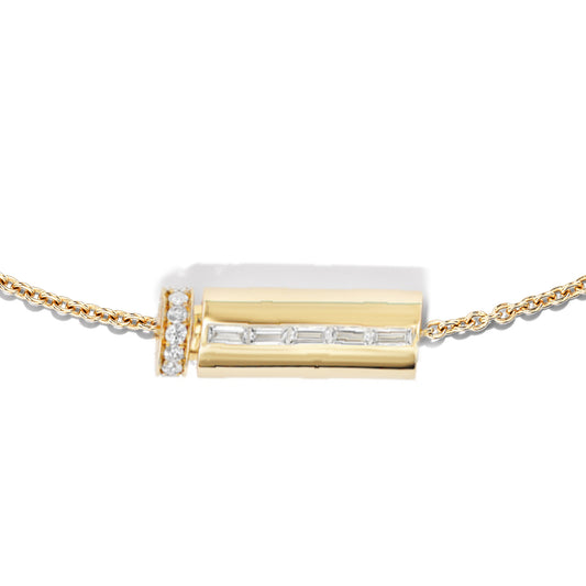 7MM BAGUETTE DIAMOND VIAL NECKLACE