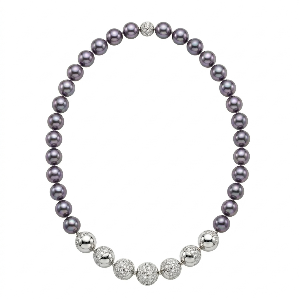 BLACK PEARL MOON PHASE NECKLACE