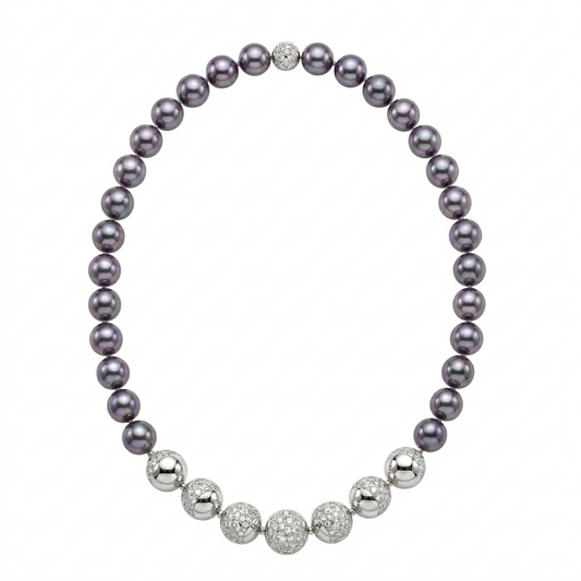 BLACK PEARL MOON PHASE NECKLACE