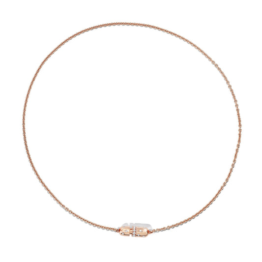BURNISHED DIAMOND CAPSULE NECKLACE