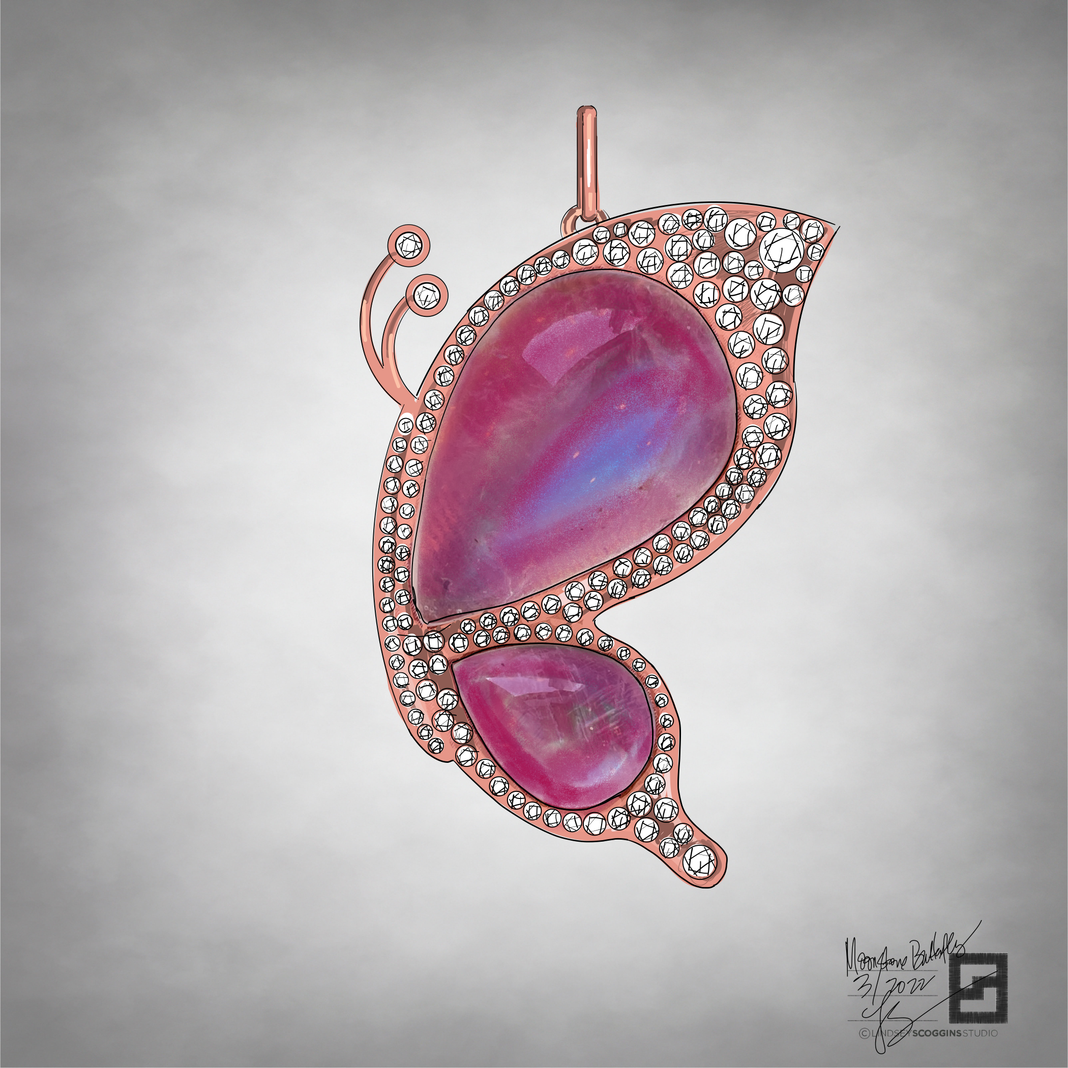 32.73CT PAIR OF PEAR SHAPED PINK TOURMALINE CABOCHONS