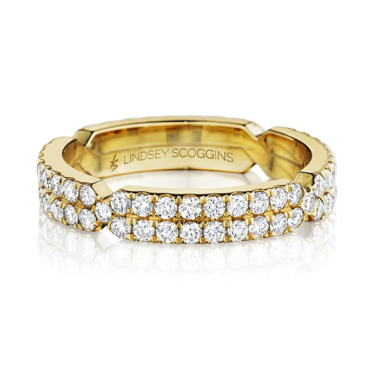 chance two row pave diamond band in yellow gold