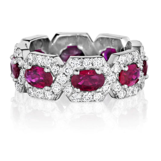 pave ruby and diamond ring