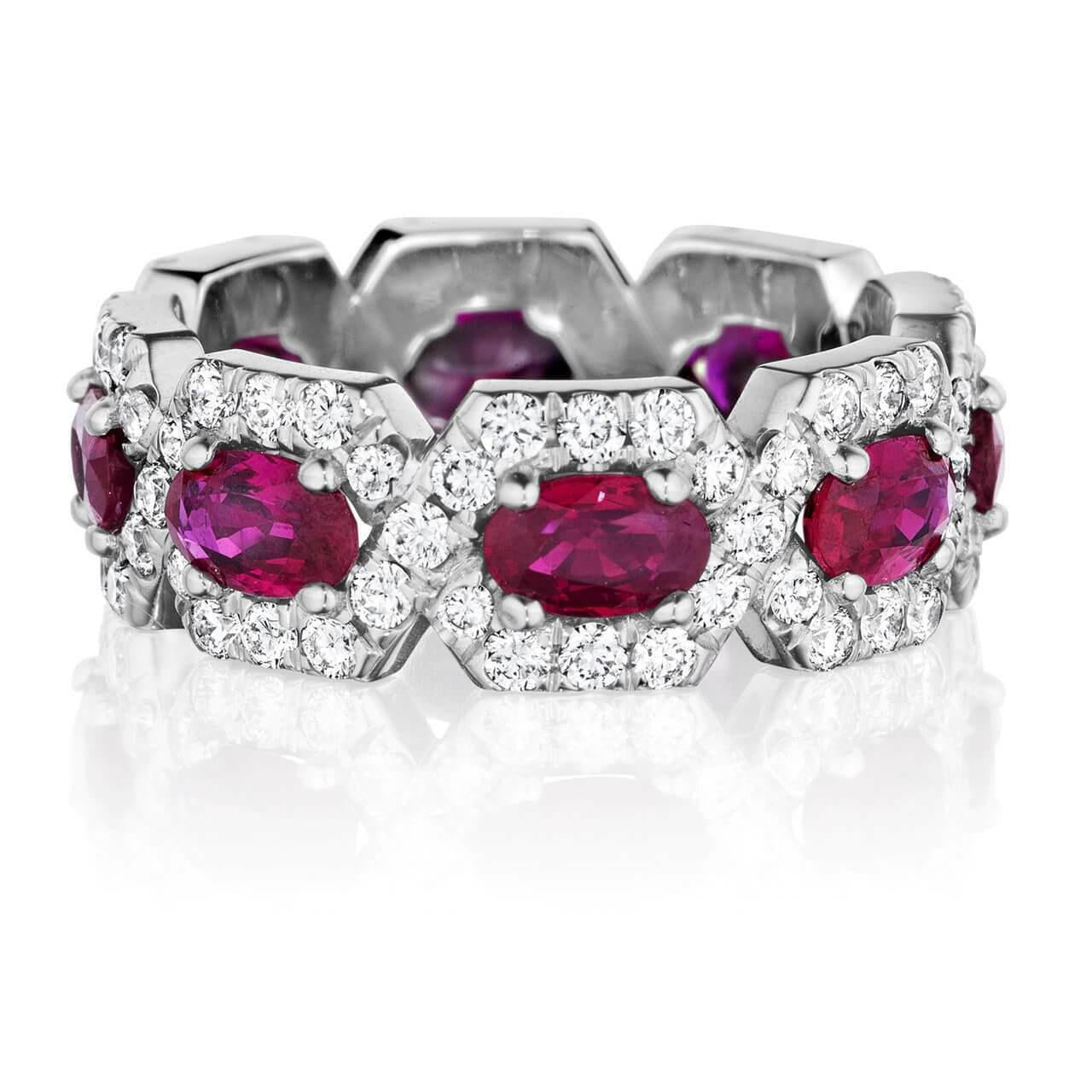 CHANCE MODERN PAVE RUBY - SIZE 5 WHITE GOLD