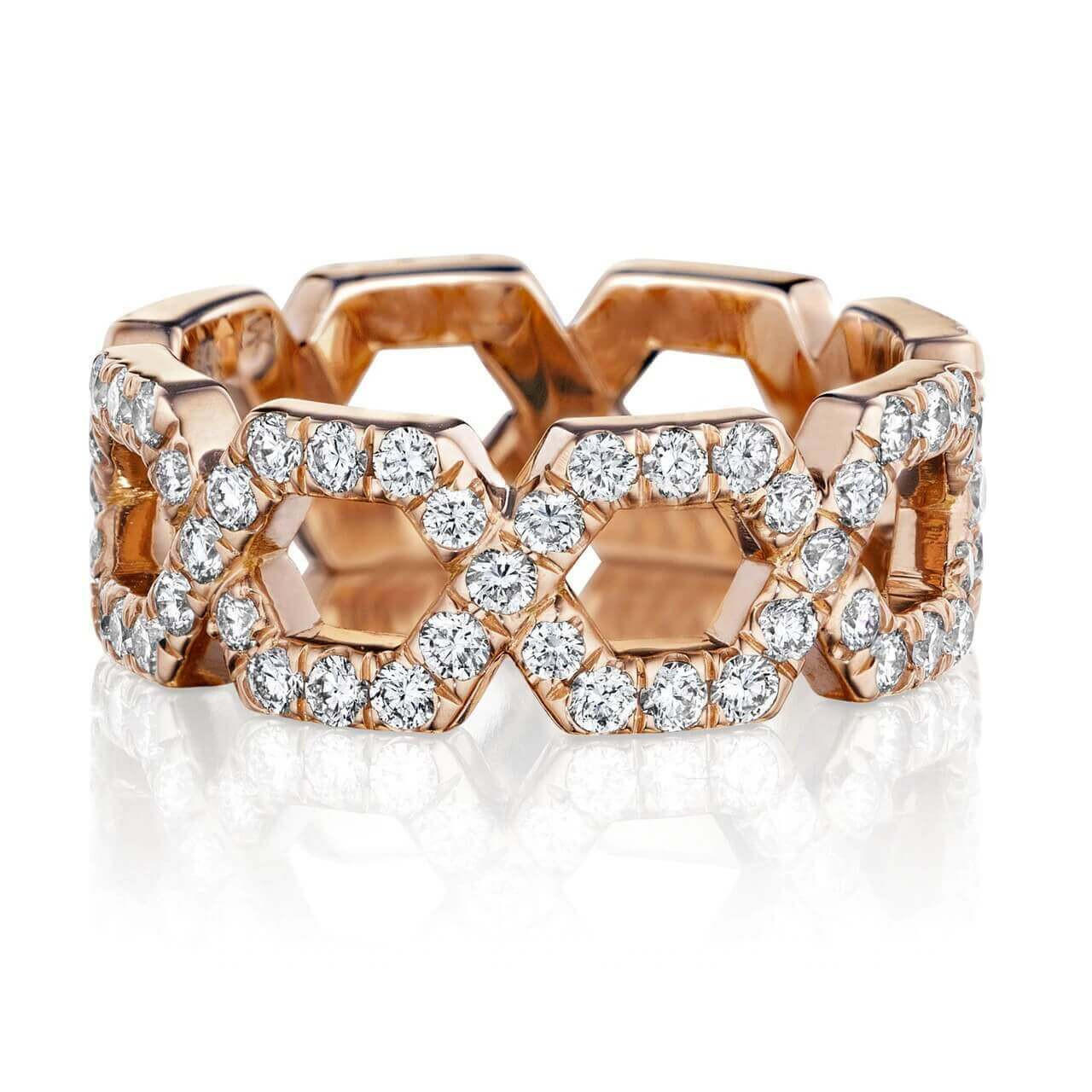 CHANCE MODERN OPEN PAVE - SIZE 5 OR 6 ROSE GOLD