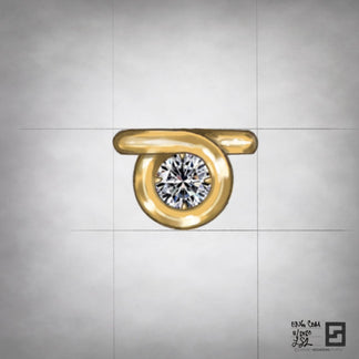 Endless Loop Engagement Ring | Loop Diamond Ring | Gold Halo