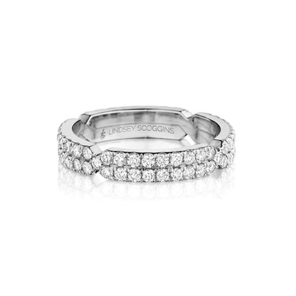 chance two row pave diamond band in platinum