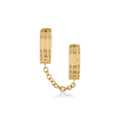 oath double huggie earrings in 18k yellow gold