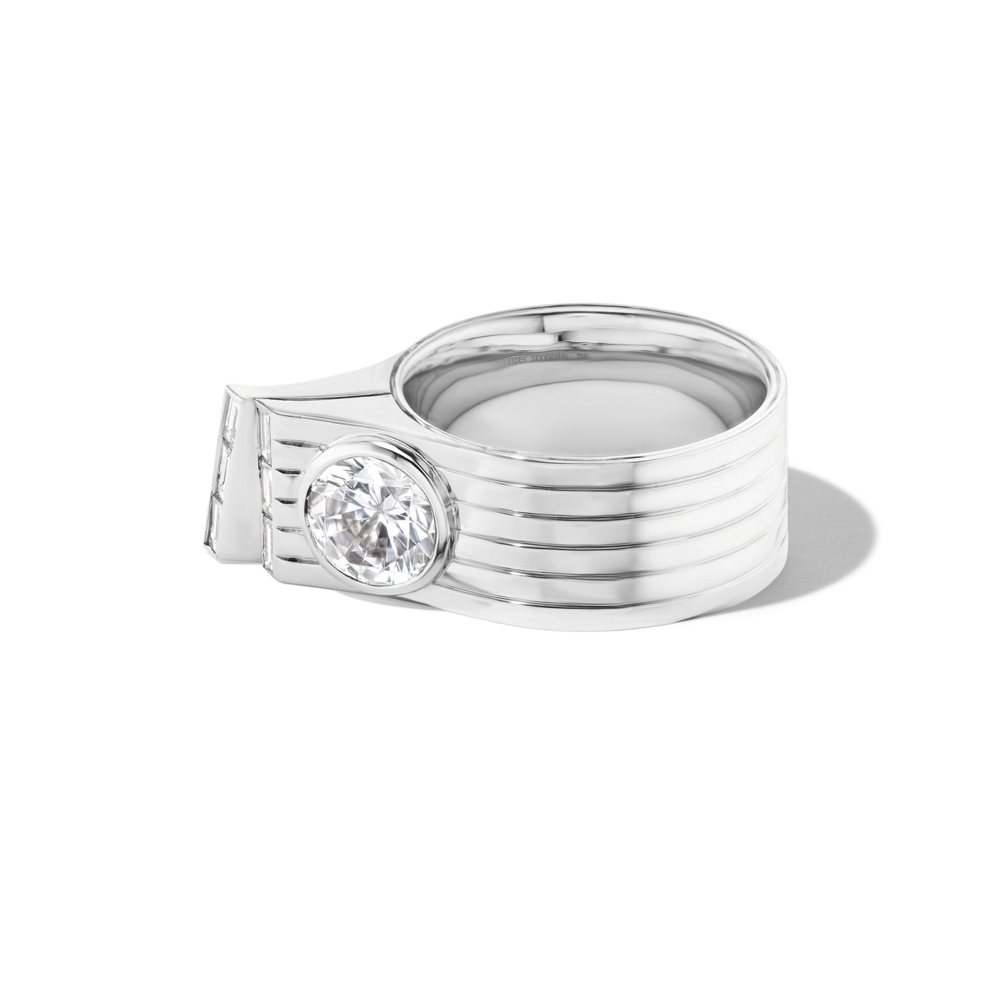 FRENCH CUFF RING IN PLATINUM