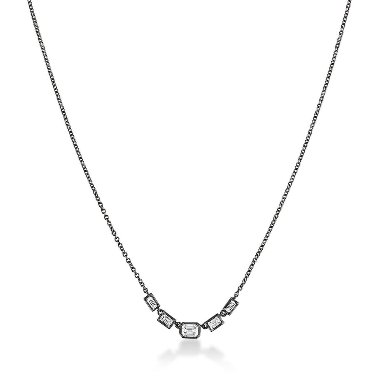 5 stone diamond tennis necklace