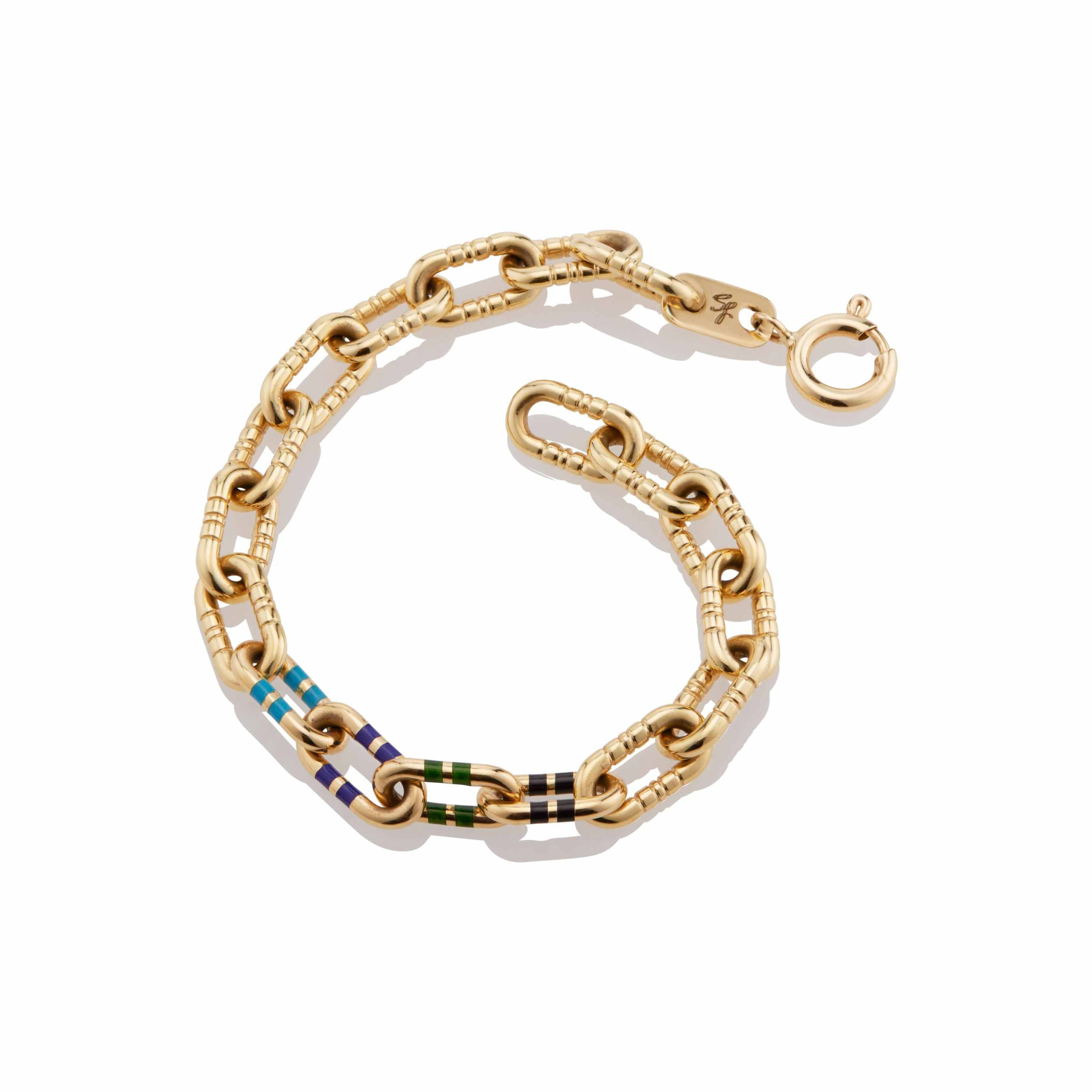 enamel mega capsule link bracelet