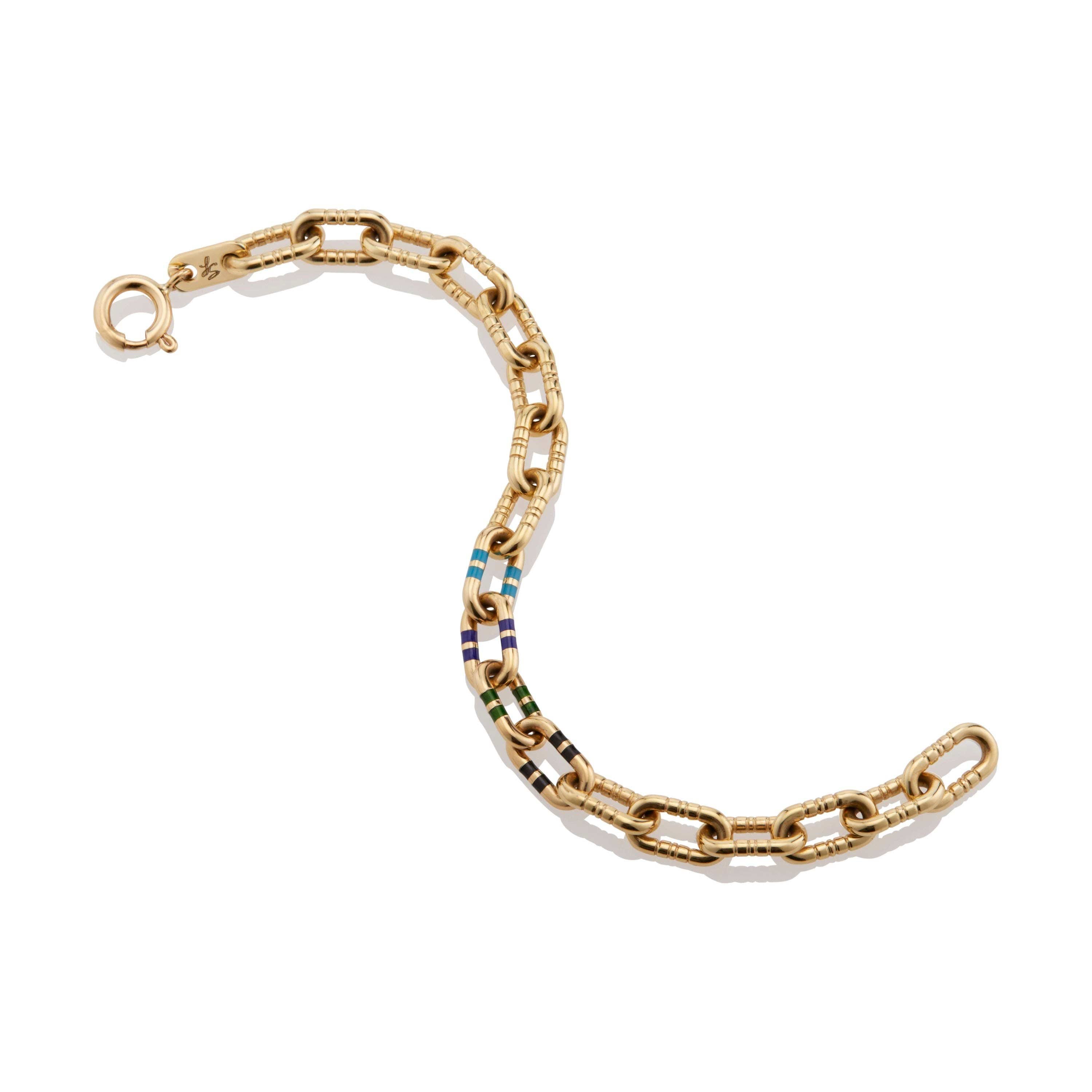 enamel mega capsule link bracelet