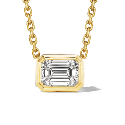 east-west-emerald-cut-diamond-bezel-set-pendant-necklace