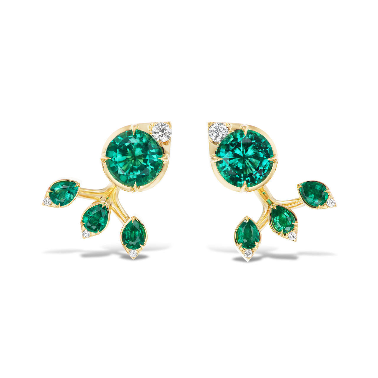 Emerald Feather Earrings