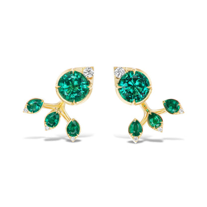 Emerald Feather Earrings