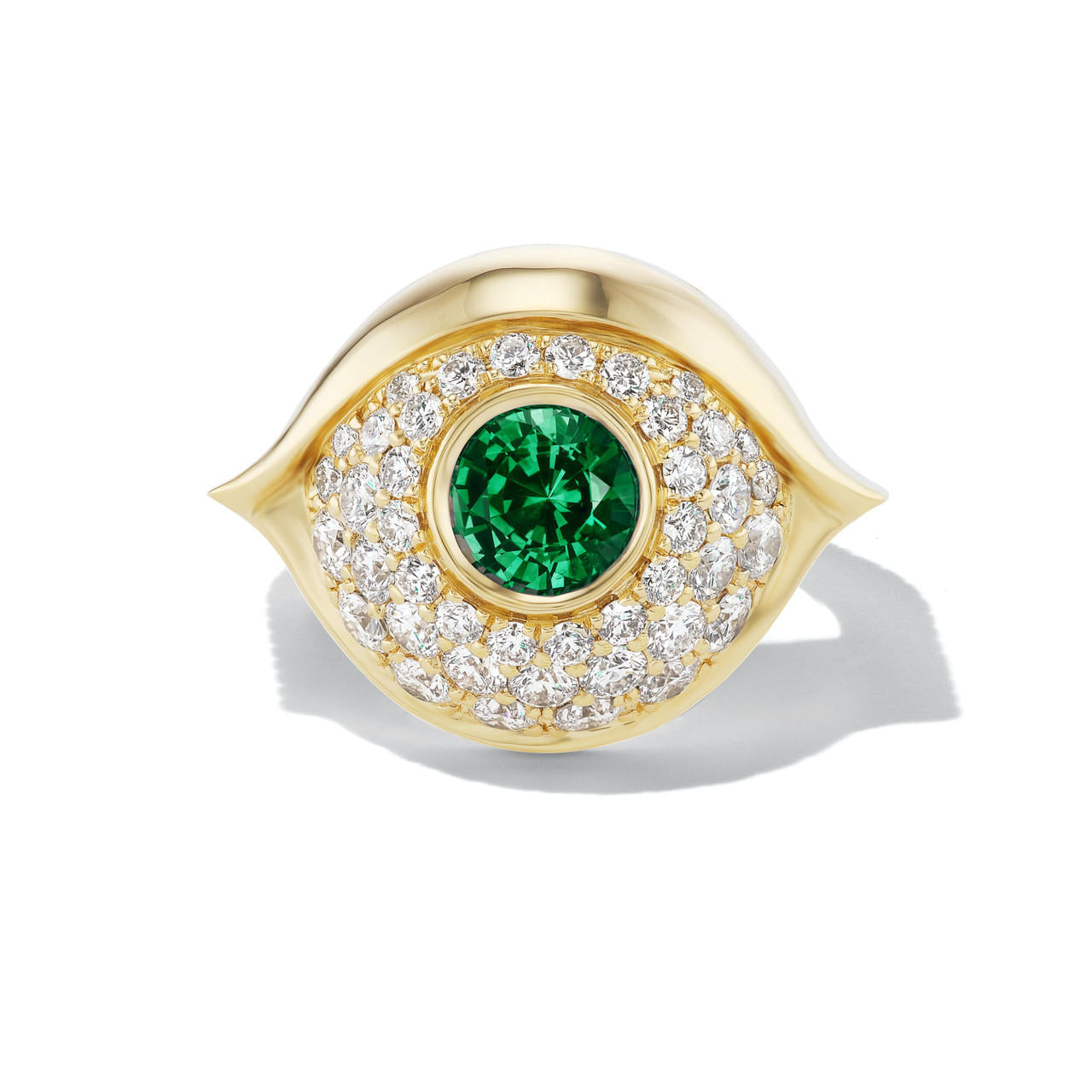 EMERALD EVIL EYE RING