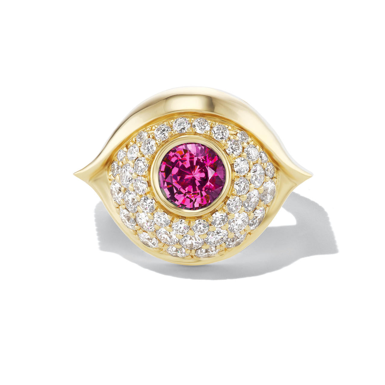 PINK SAPPHIRE EVIL EYE RING