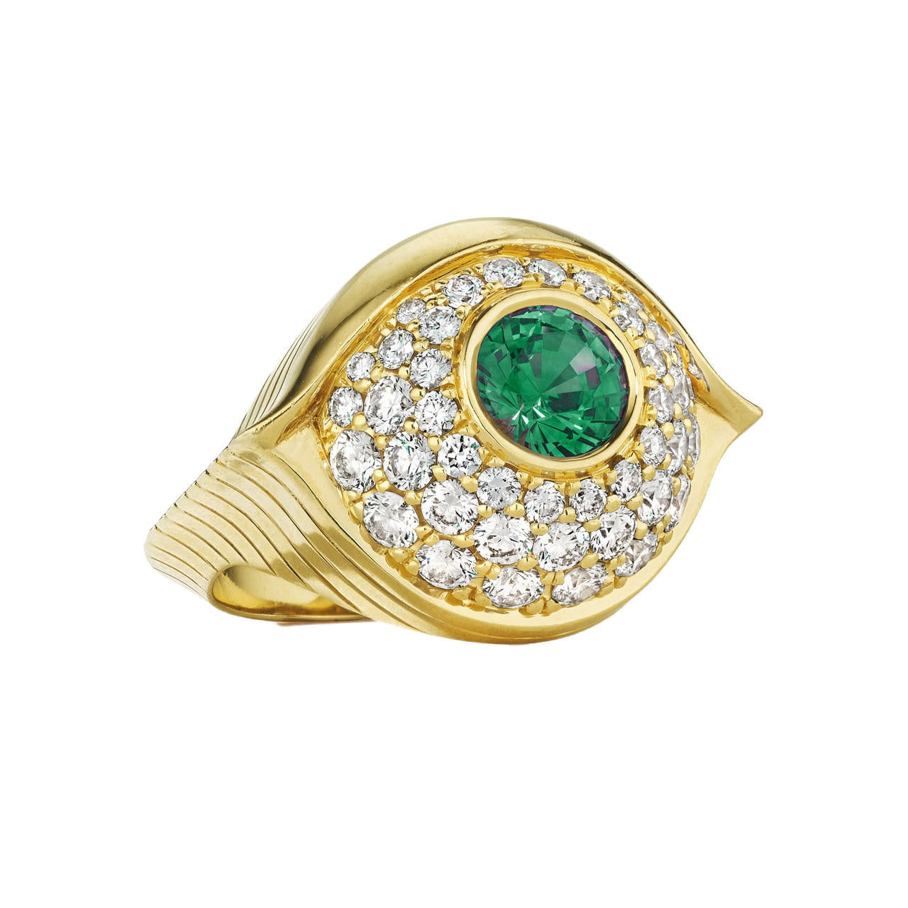 EMERALD EVIL EYE RING