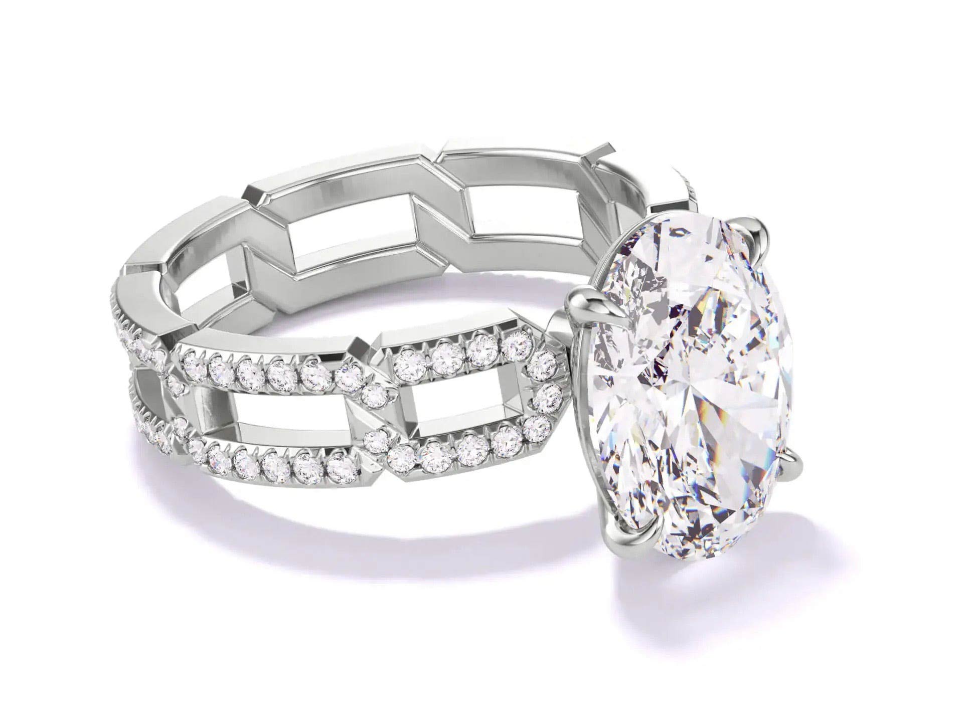 Oval cut diamond engagement ring