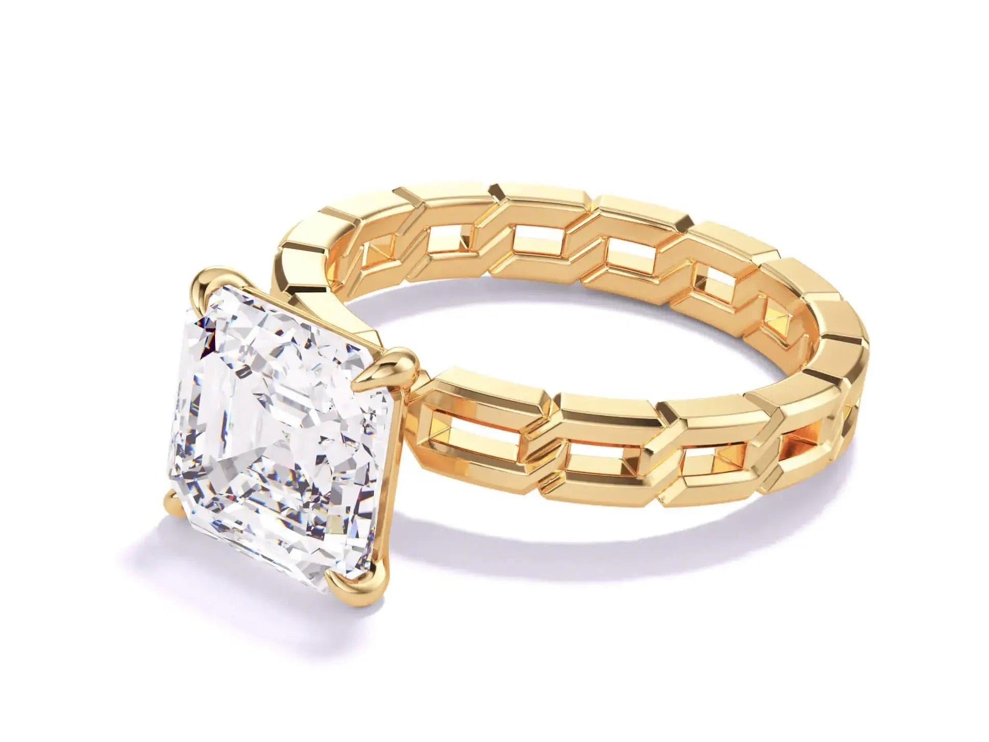 Emerald cut diamond engagement ring 