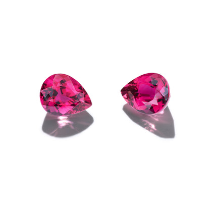 6.26ct pair of pear shaped rubellites