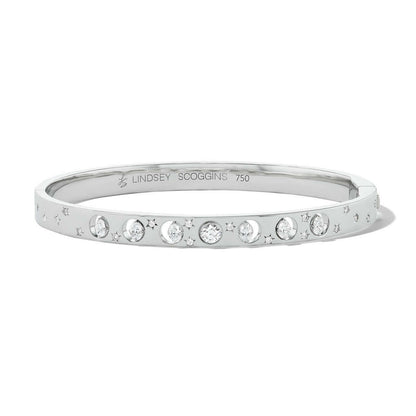 narrow moon phase bangle with diamonds