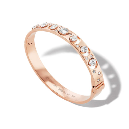 diamond moon bracelet rose gold