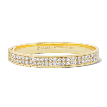 Note to Self Two Row Pave Diamond Bangle Bracelet