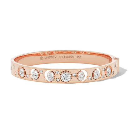 diamond moon bracelet rose gold