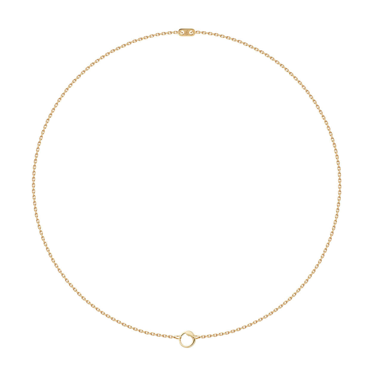 large capsule chain link gold necklace