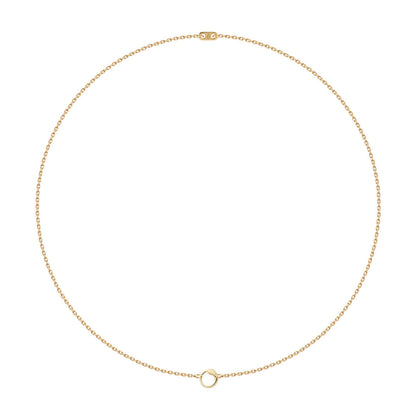 large capsule chain link gold necklace