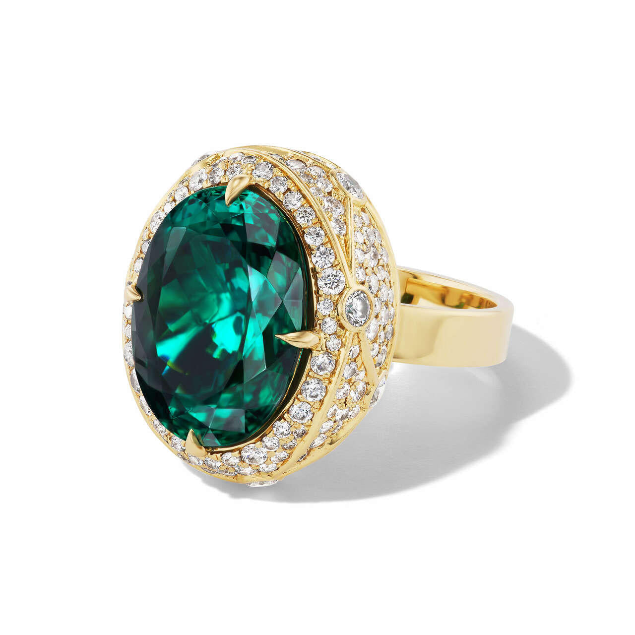 GREEN TOURMALINE FLIGHT PATH RING