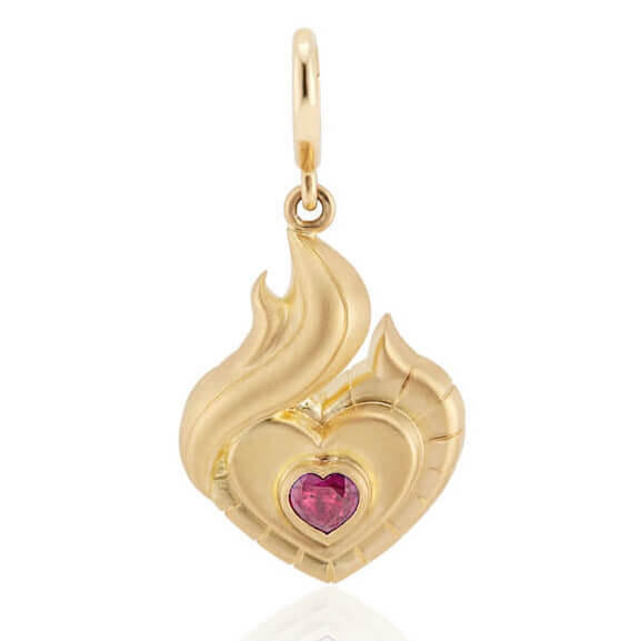 THE FLAME RUBY AND GOLD PENDANT