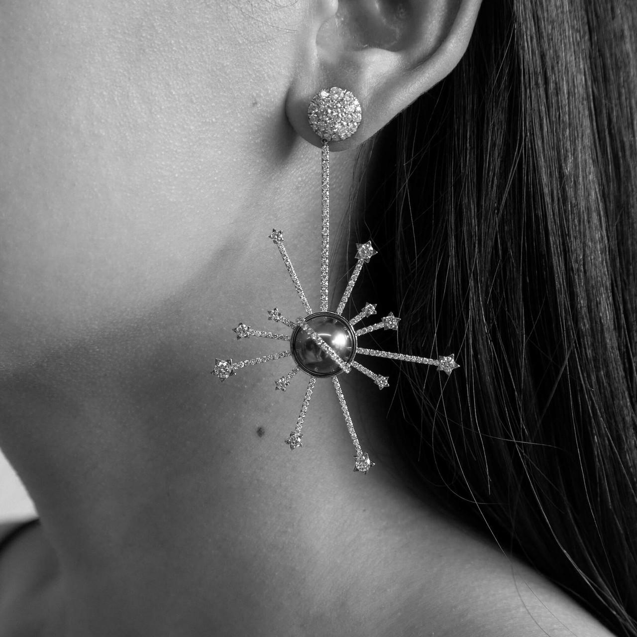 Planetary star burst earrings