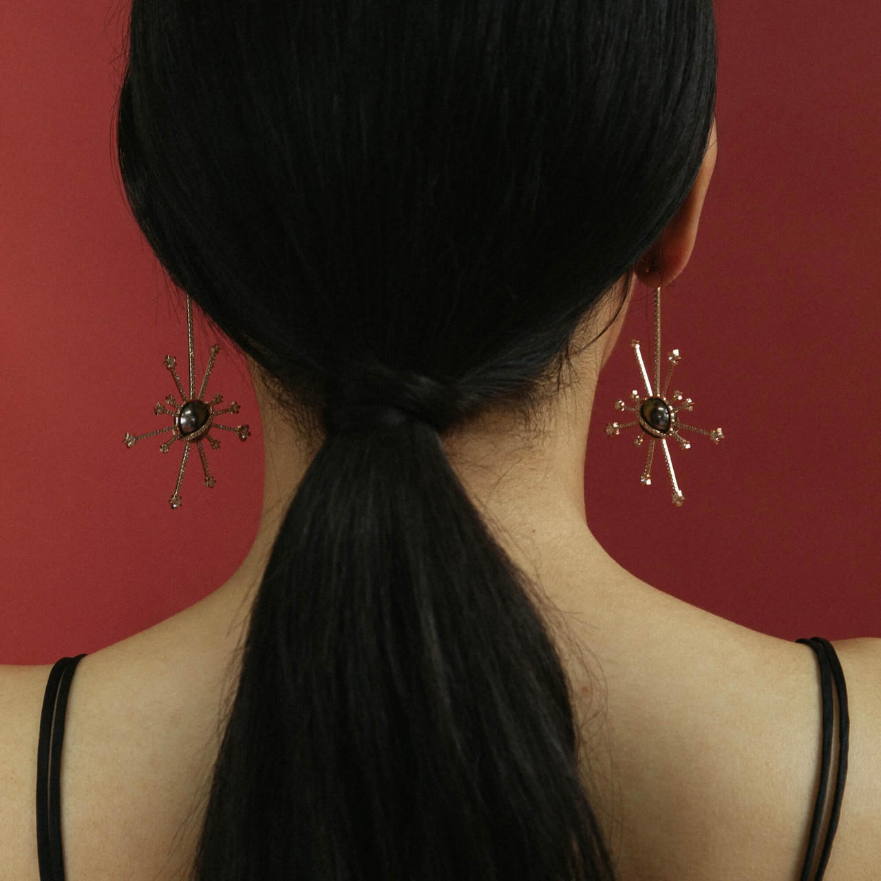 Planetary star burst earrings