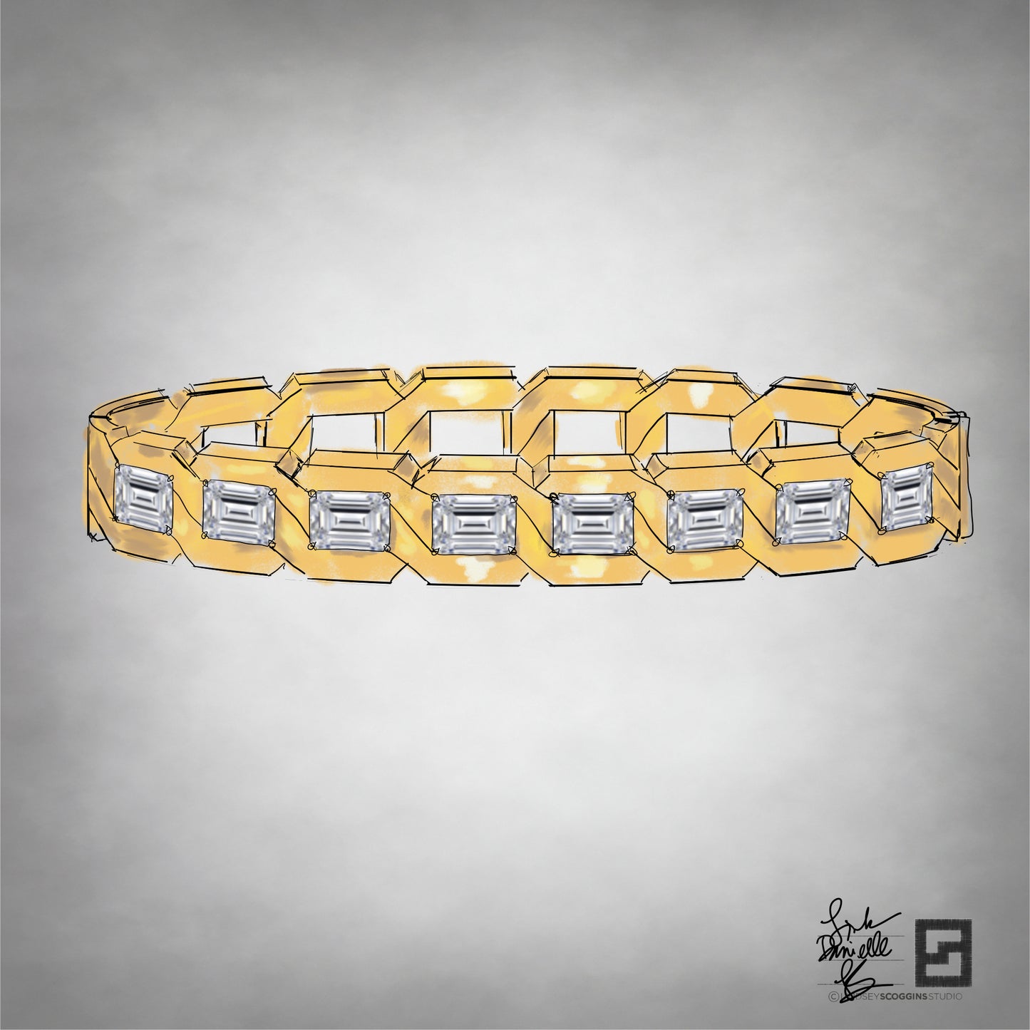 DIAMOND LINKS BANGLE