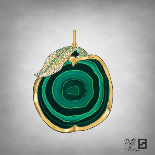 malachite apple pendant