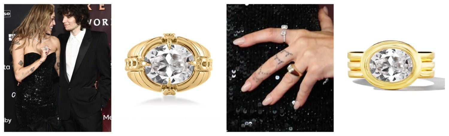Miley Cyrus gypsy set engagement ring