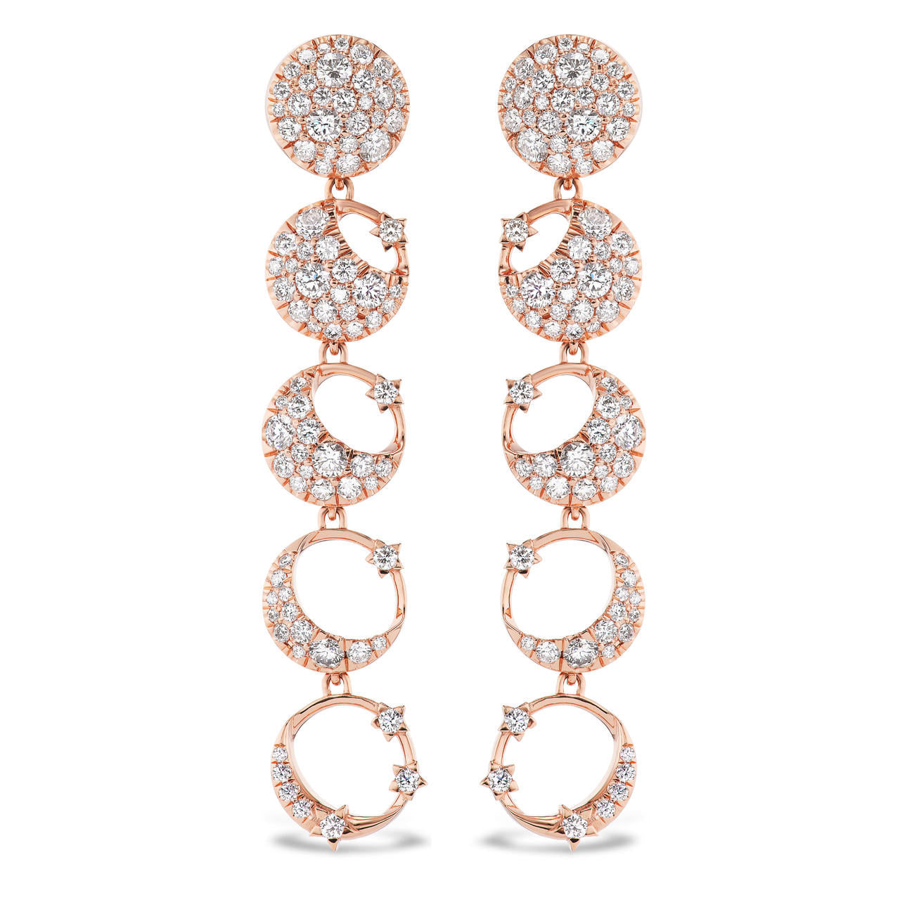 GOLD AND DIAMOND MOON PHASE EARRINGS