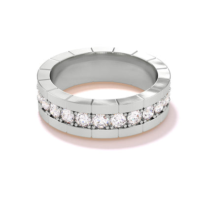 Note to Self one row diamond band in 18k white gold