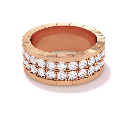 Note to Self two row diamond band in 18k rose gold