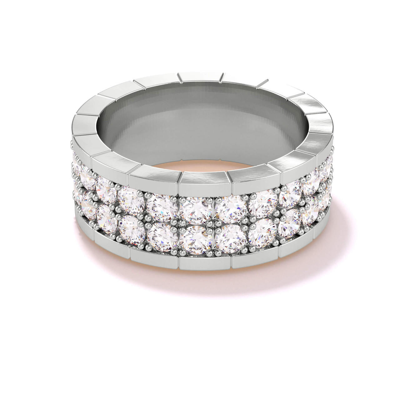 Note to Self two row diamond band in 18k white gold