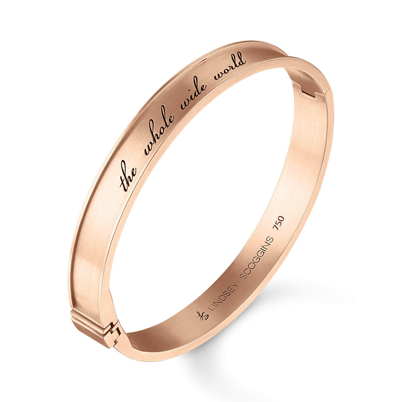 rose gold Note to Self engraved bangle bracelet