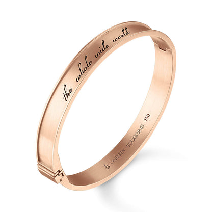 rose gold Note to Self engraved bangle bracelet