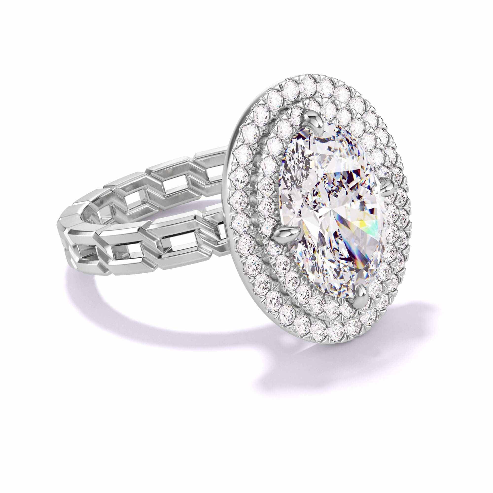 oval diamond double halo engagement ring