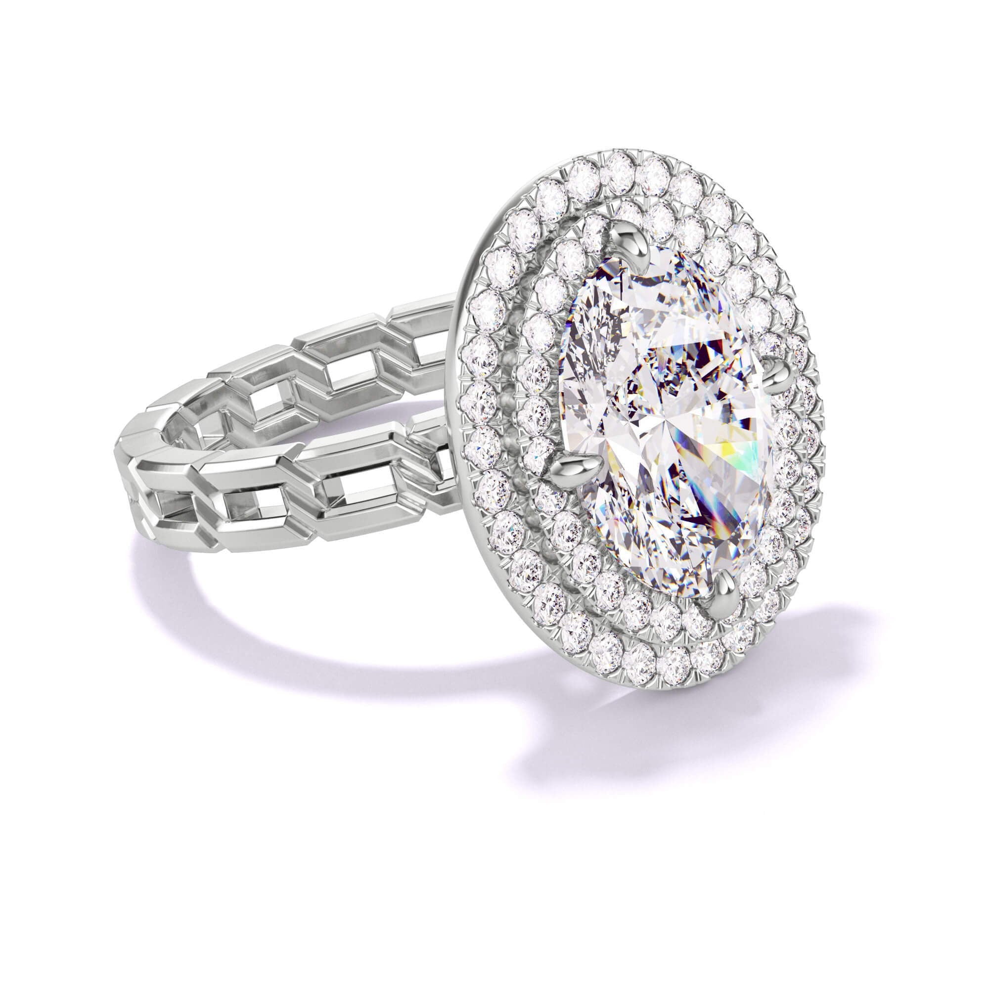 oval diamond double halo engagement ring